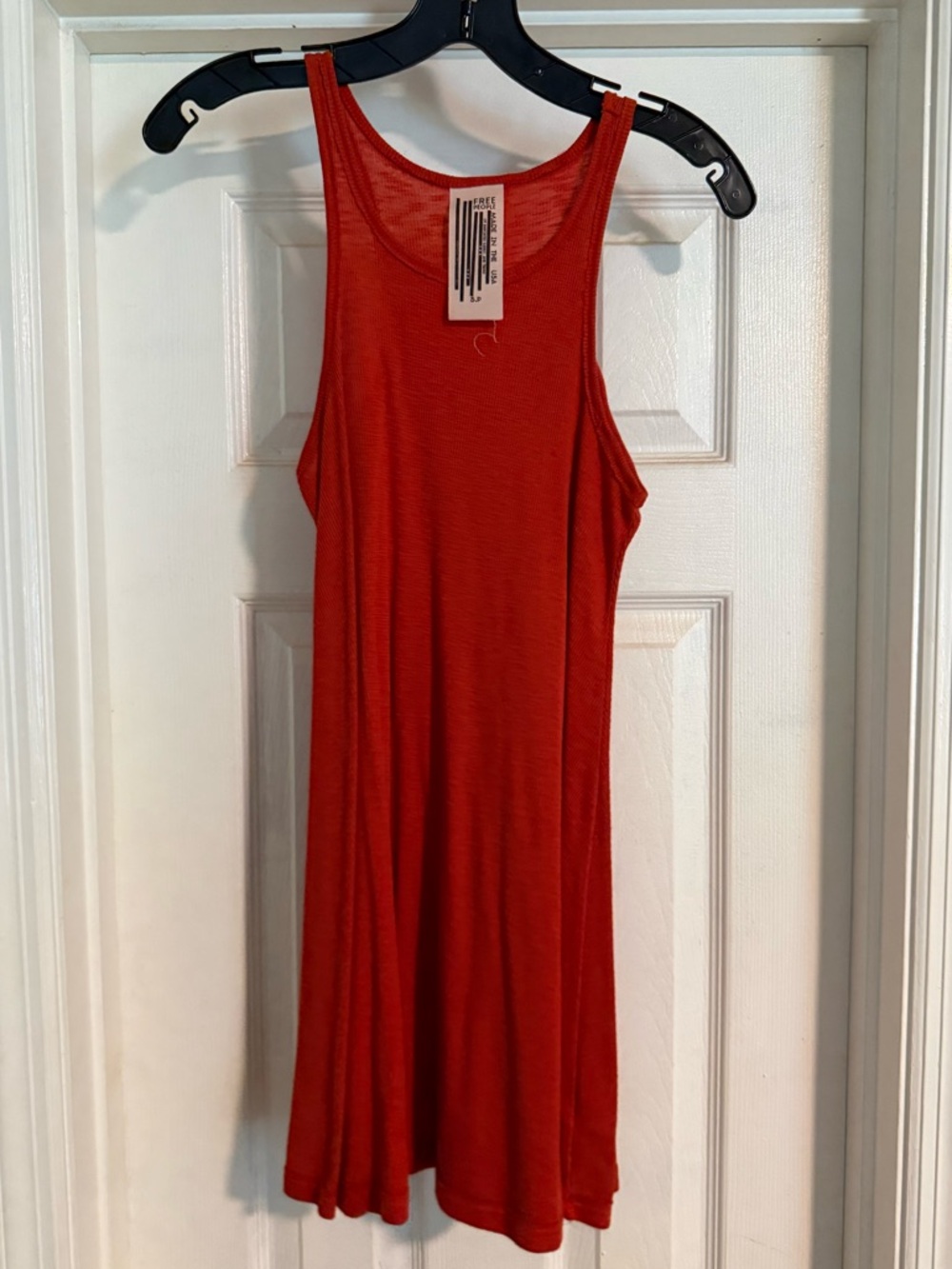 Simple Sleeveless burnt orange long swing tank